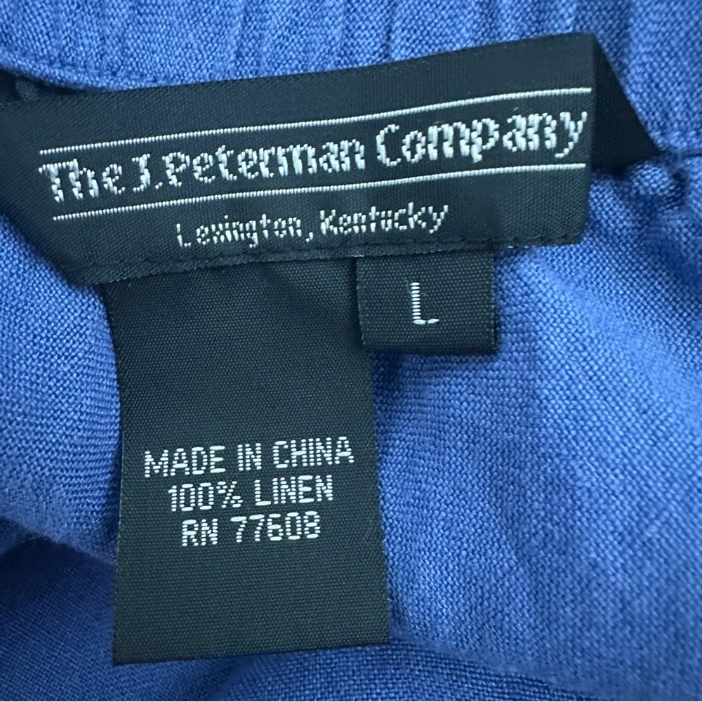 The J. Peterman Company Women's Blue 100% Linen skirt Size L (n) - Picture 8 of 9